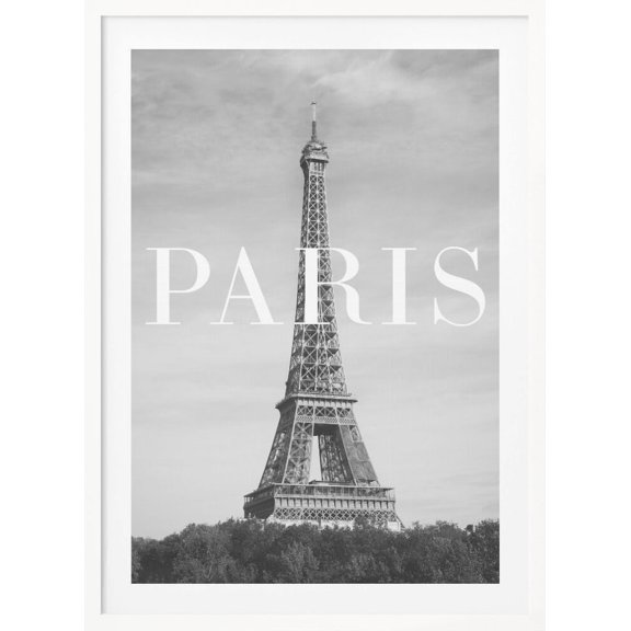 Paris Text 2 Framed Art Modern Wall Decor
