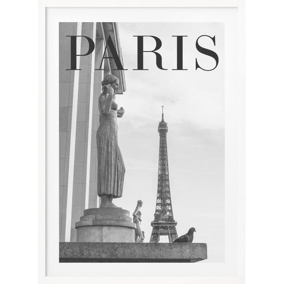 Paris Text 5 Framed Art Modern Wall Decor