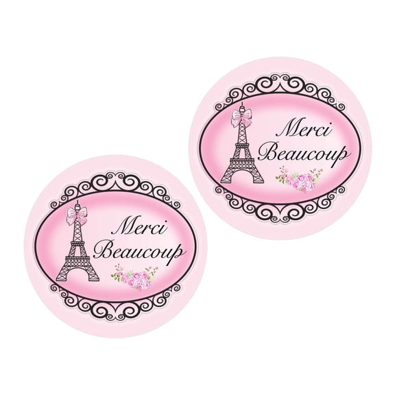 Paris Thank You Stickers 24pcs, Ooh La La Favor Tags Birthday Decoration Party Supplies, Parisian Baby Shower Themed