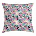 thumbnail image 1 of Paris Throw Pillow Cushion Cover, Complex French Elements on Floral Rose Checkered Hearts Romance Love Theme, Decorative Square Accent Pillow Case, 18 X 18 Inches, Pale Green Sea Green, by Ambesonne, 1 of 2