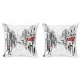 thumbnail image 1 of Ambesonne Colorful Throw Pillow Cover 2 Pack, Paris Eiffel Tower, 18", Multicolor, 1 of 6