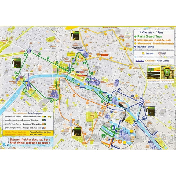 Paris Tourist Map In French Movie Poster 16x24 16"x24" #M01