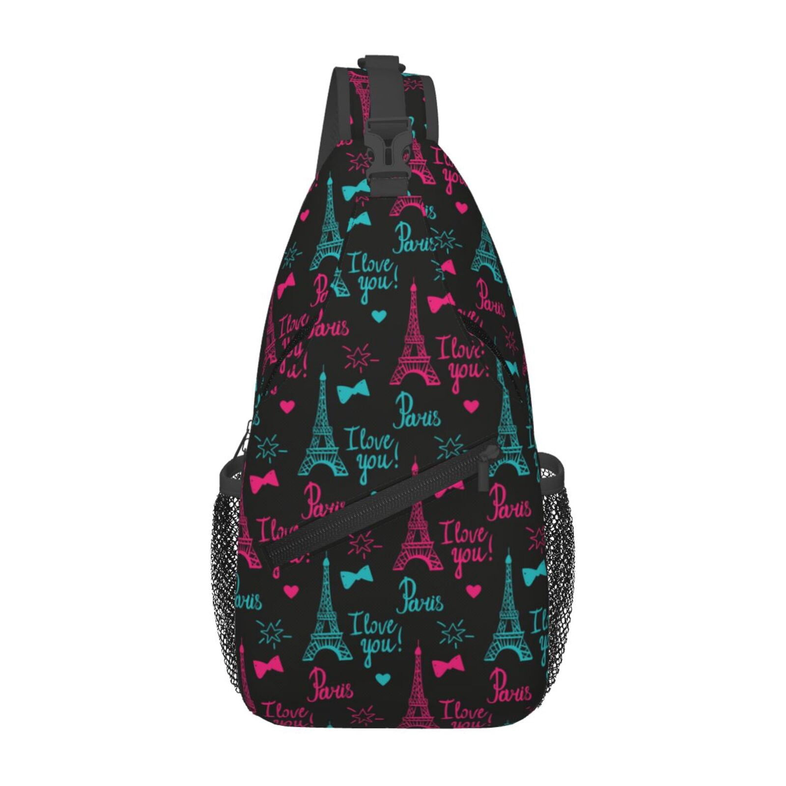 NiuKom Crossbody Sling Backpack For Men & Women - Paris Eiffel Tower Print Travel Daypack With Multiple Pockets - View #11