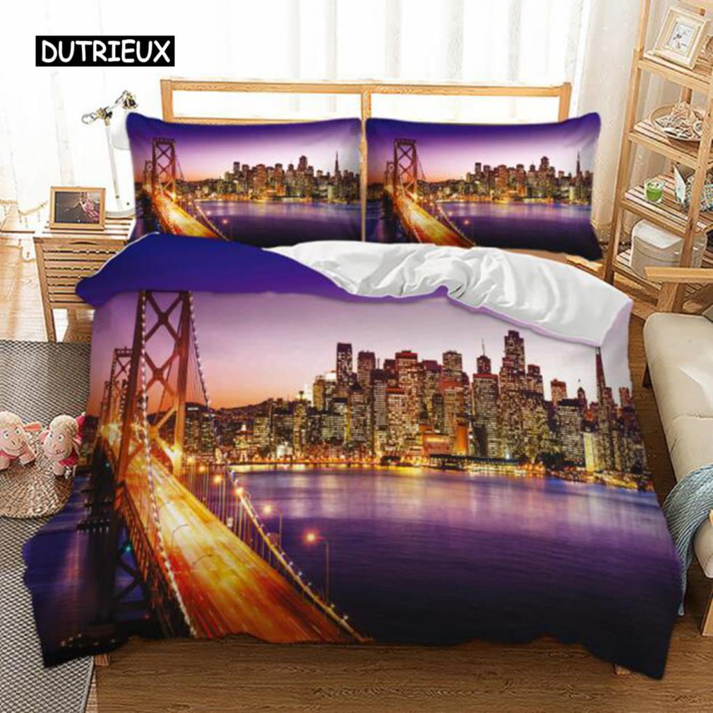 Paris Tower London ry Big Ben Red Teleph Booth Bus Print Bedding Set