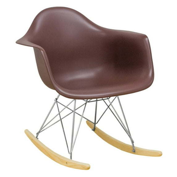 Mod Made Mid Century Modern Paris Tower Rocker Rocking Chair, Chocolate