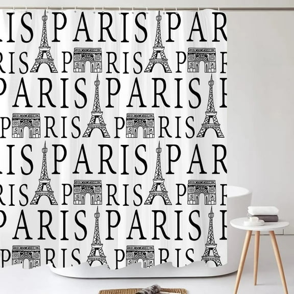 Paris Tower Shower Curtain Room Decor Waterproof Polyester Fabric Shower Curtains Bathtub Curtain Bathroom Textured With