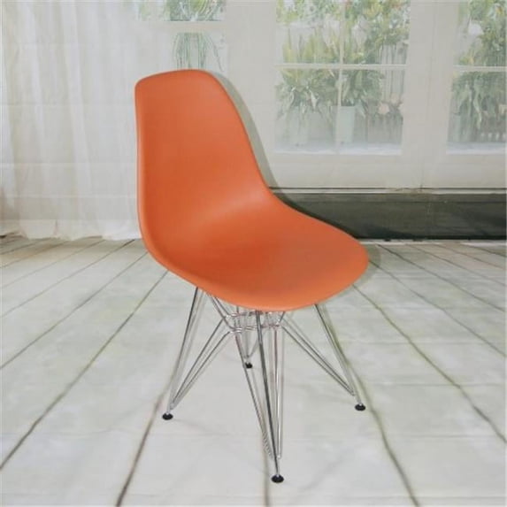 Paris Tower Side Chair Chrome Leg Orange Pack Of 2