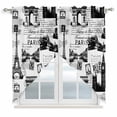 thumbnail image 1 of Paris Tower Swag Curtains for Kitchen/Bedroom/Living Room, Vintage Architectural Hand-Painted Aesthetic Scalloped Curtains 63 Inch Long, Window Swag Topper Curtains Valances 2 Panels Set 36"x63", 1 of 8
