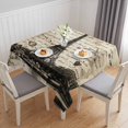 thumbnail image 1 of Paris Tower Table Cloth Waterproof Tablecloths, Vintage Words Beige Grey Tablecloth Dining Table Cover for Kitchen Party Tabletop Outdoor, Square Tablecloth 60x60 Inch, 1 of 9