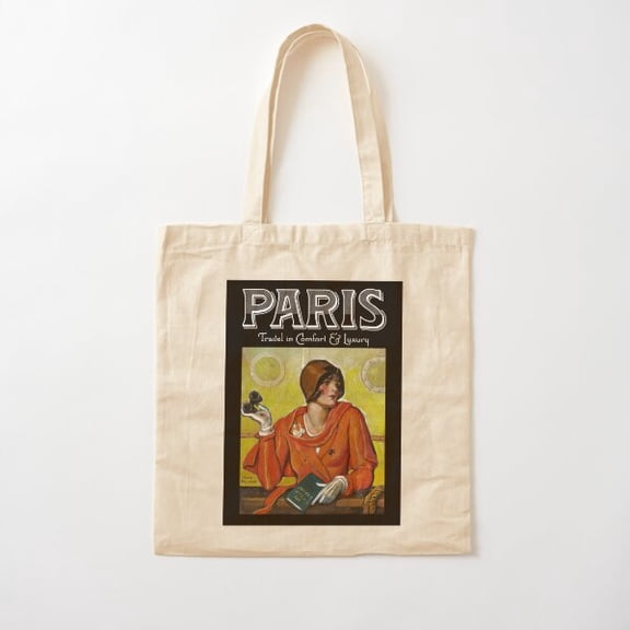 Paris Travel In Comfort And Luxury Modern Travel Ad Canvas Tote Bags, Reusable Shopping Bag
