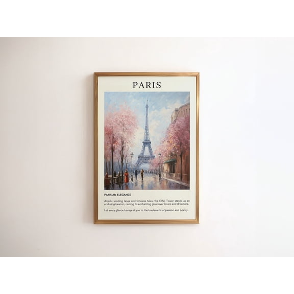 Paris Travel Poster Print Eiffel Tower Home Wall Decor Gift For Travel Lovers Romantic Vintage Europe France Art Traveler