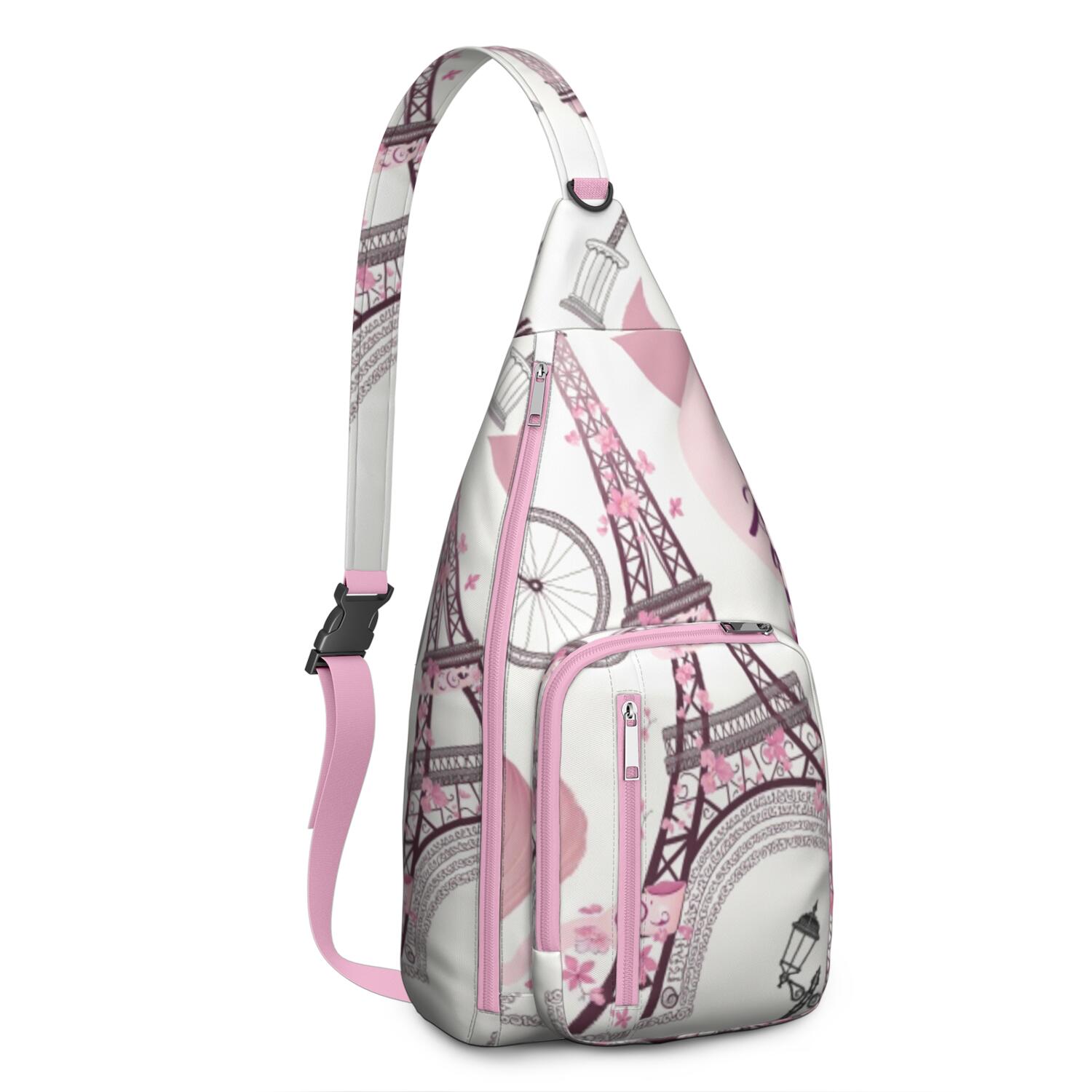 Paris Travel Sling Bag Lightweight Hiking Sling Pack for Women Men Unisex
