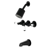 Paris Tub & Shower Faucet with 3 Handles, Matte Black