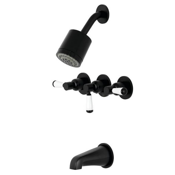 Paris Tub & Shower Faucet with 3 Handles, Matte Black