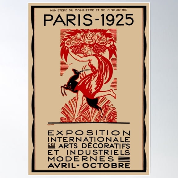 Paris : Vintage 1925 International Arts Exposition Advertising Print Poster Wall Art, Modern Wall Decor For Living Room Bedroom, 8x12 UNFRAMED
