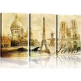 thumbnail image 1 of Paris Wall Art Eiffel Tower Canvas Wall Art Paintings Prints Wall Decor Abstract Vintage Pictures Framed Artwork Ready to Hang decorations for Family Living Room Bathroom Bedroom Dining Room Office, 1 of 6