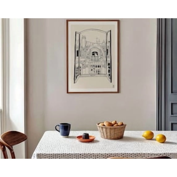 Paris Window Gicl E Minimalist French Art Poster , Poster Print Only ...