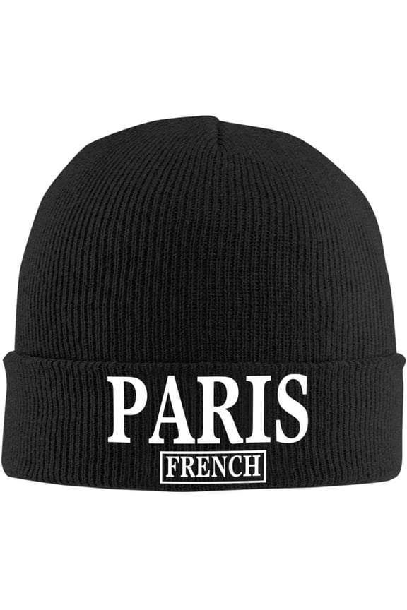 Paris Winter Beanie Daily Hat Cuffed Plain Knitted Skull Cap for Men and Women Warm
