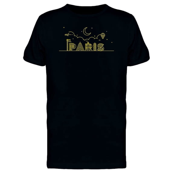 Paris Yellow Skyline Tee Men's -Image by Shutterstock