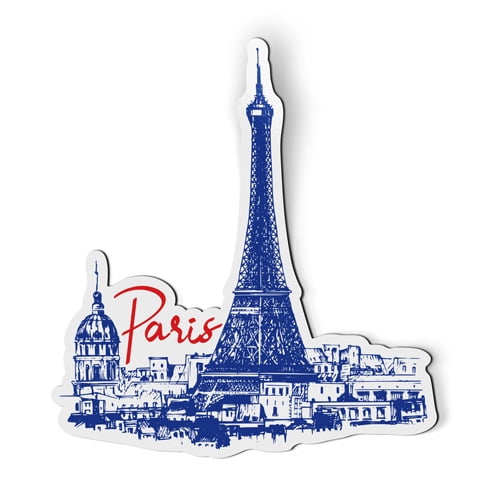 Paris in Blue Eiffel Tower - 5" Magnet for Car Locker Refrigerator