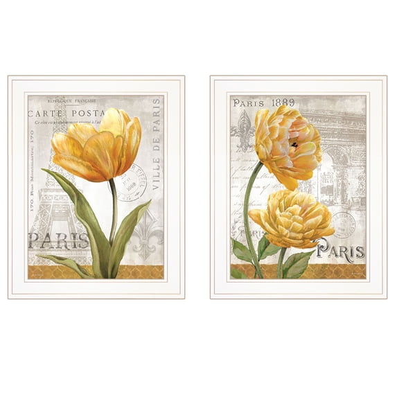 Trendy Decor4U "Paris" vignette By Ed Wargo, White Frame