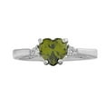 thumbnail image 1 of Parisa: 0.81ct Heart Cut Simulated Peridot Ice CZ Promise Friendship Ring sz 5.0, 1 of 1