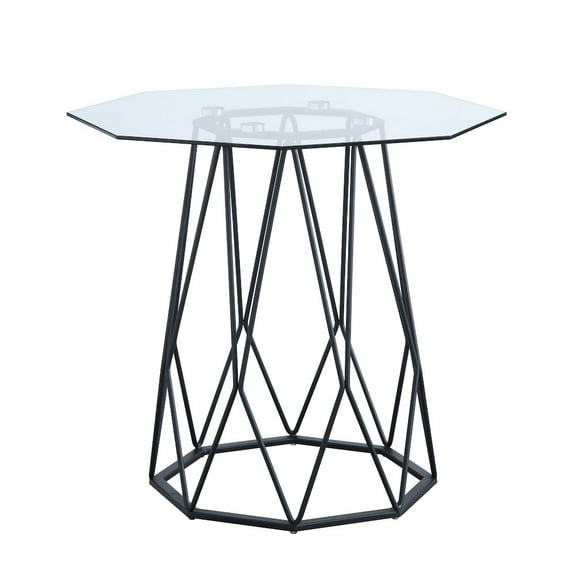 Furniture of America Growder Contemporary Glass Top End Table