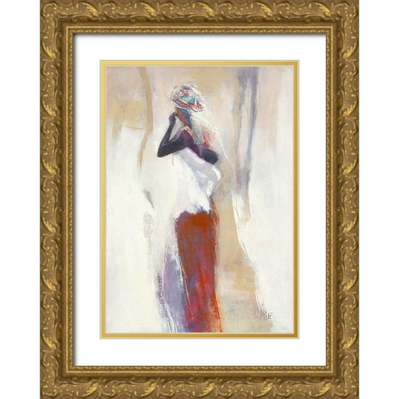 Parise, Chantal 11x14 Gold Ornate Wood Framed with Double Matting Museum Art Print Titled - Silhouettes Africaines VI