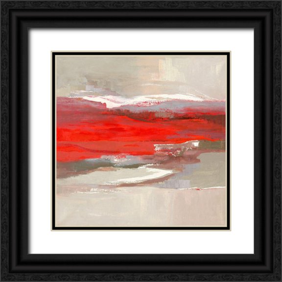 Parise, Chantal 26x26 Black Ornate Wood Framed with Double Matting Museum Art Print Titled - Laque Rouge