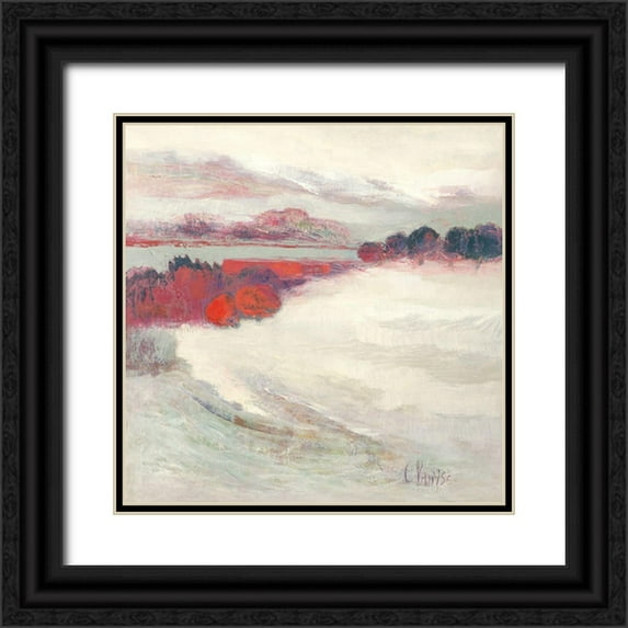 Parise, Chantal 26x26 Black Ornate Wood Framed with Double Matting Museum Art Print Titled - Premieres neiges