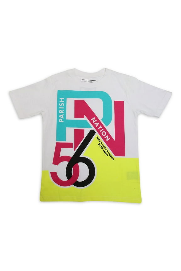 100% Jersey Cotton Boys Short Sleeve Tee Shirt AOP World Print