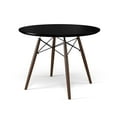 thumbnail image 1 of Parisian 39" Round Dining Table Black / Walnut Legs, 1 of 5
