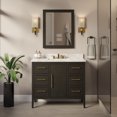 thumbnail image 1 of Parisian 42" Bathroom Vanity with Black Oak Cabinet and Carrara Marble Top, 1 of 7