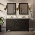 thumbnail image 1 of Parisian 60" Double Bathroom Vanity with Black Oak Cabinet and Carrara Marble Top, 1 of 7
