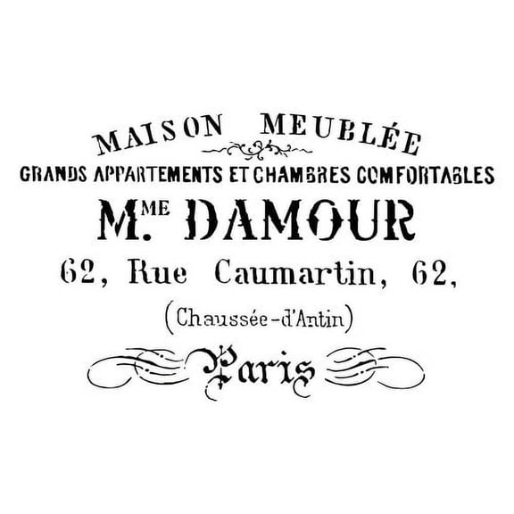 Parisian Address Wall Stencil - 3736 by Designer Stencils