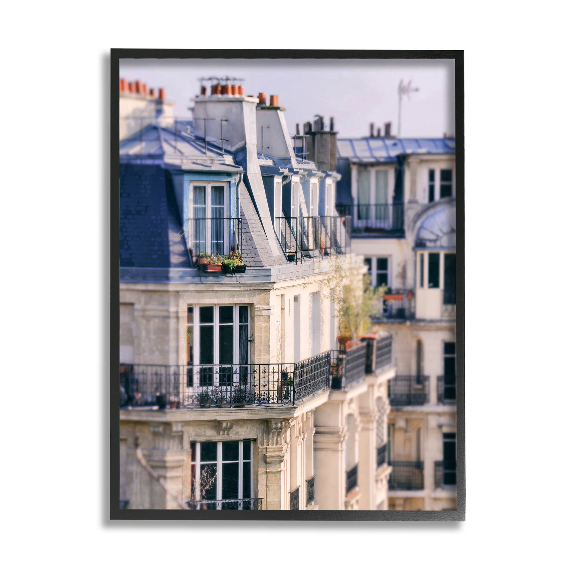 Parisian Architecture Buildings Town & City Photograph Black Framed Art Print Wall Art