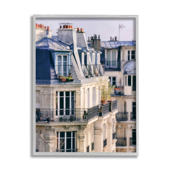Parisian Architecture Buildings Town & City Photograph Gray Framed Art Print Wall Art