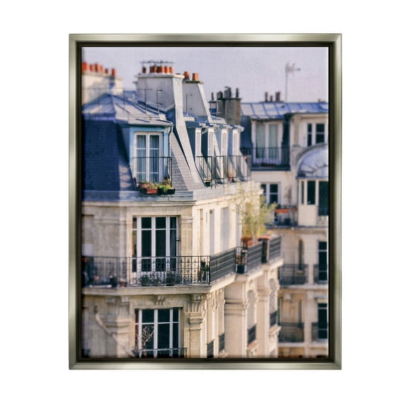 Parisian Architecture Buildings Town & City Photograph Luster Gray Framed Art Print Wall Art