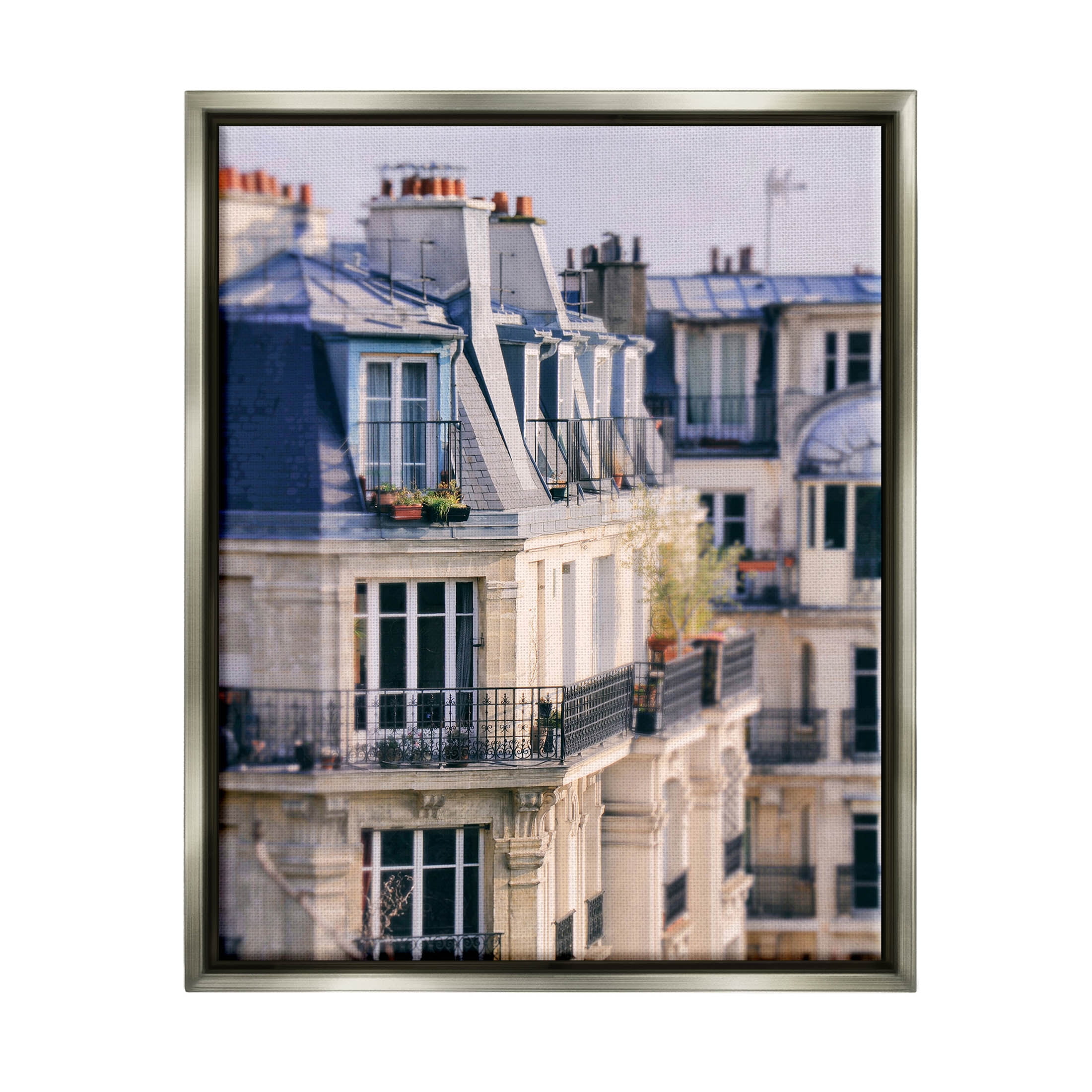 Parisian Architecture Buildings Town & City Photograph Luster Gray Framed Art Print Wall Art