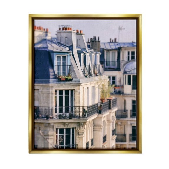 Parisian Architecture Buildings Town & City Photograph Metallic Gold Framed Art Print Wall Art