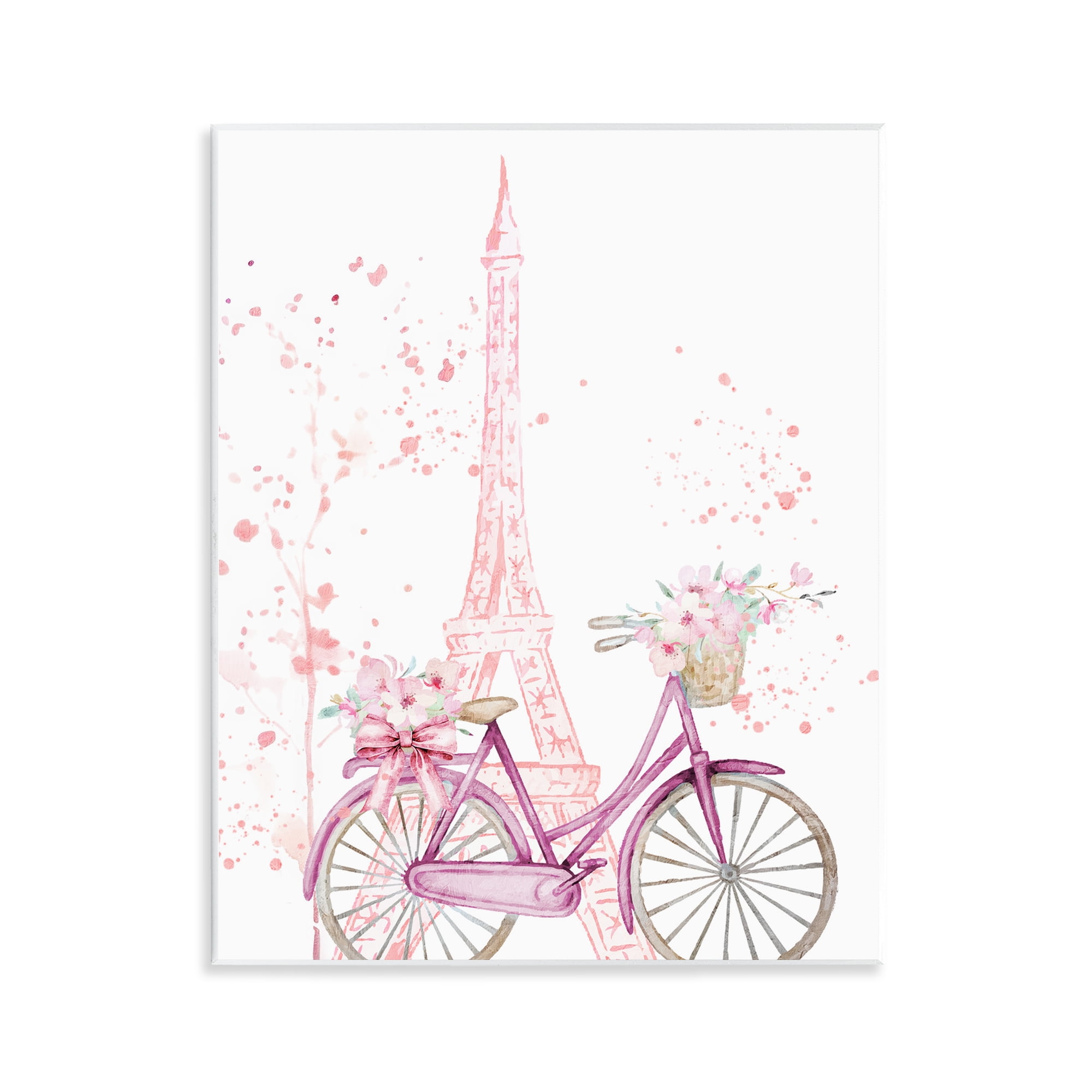 Parisian Bicycle & Modern Splatter Wall Plaque Art, design by Kim Allen