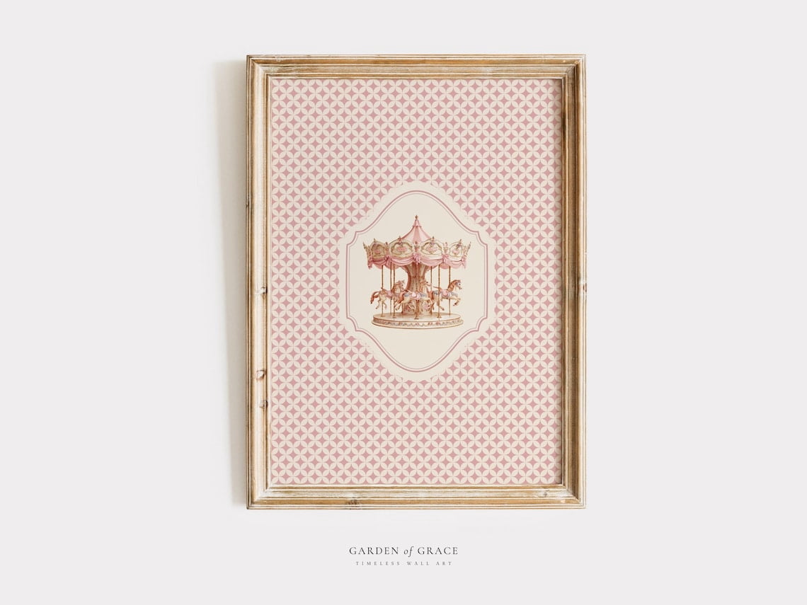 Parisian Carousel Balloon Poster, Nursery Wall Art - Walmart.com