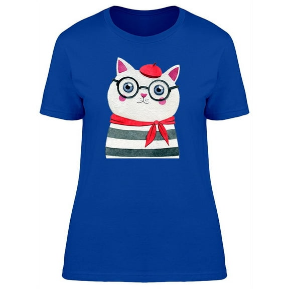 Parisian Cat T-Shirt Women -Image by Shutterstock, Female Small