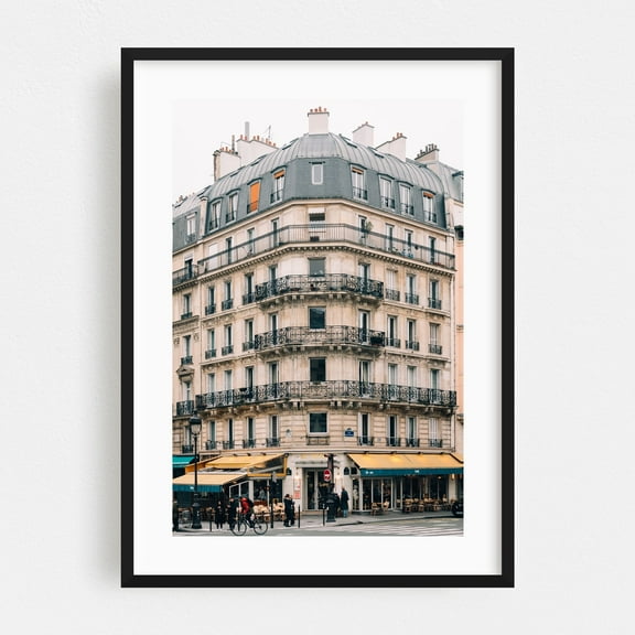 Parisian Corner 01 - Paris Île-de-France France Photography Black Framed Wall Art Print 12 x 18 inches