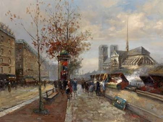 Parisian Outdoor Market Canvas Art - Hovely (18 x 24)