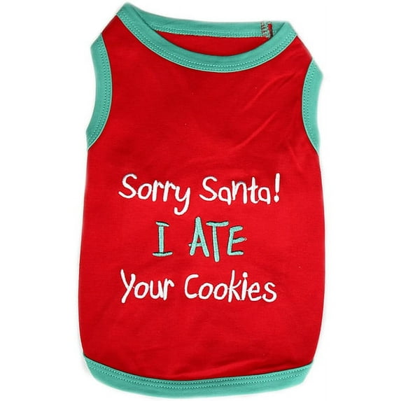 Parisian Pet Dog Clothes SORRY SANTA I ATE YOUR COOKIES T-Shirt