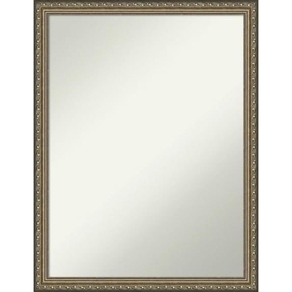 Parisian Silver Non-Beveled Wood Bathroom Wall Mirror