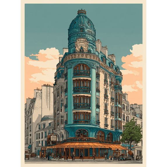 Parisian Street Canvas Hotel Restaurant Boutique Wall Decor