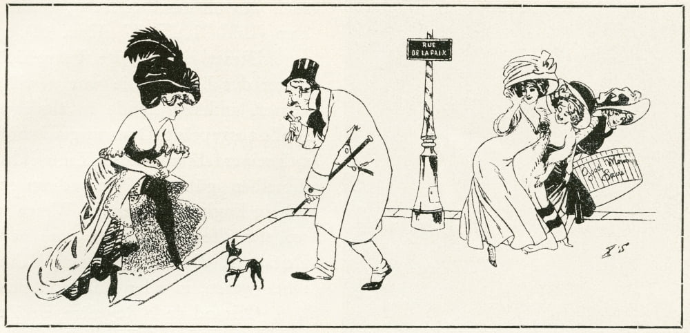 Parisien boulevard scene in 1910 From Illustrierte Sittengeschichte vom Mittelalter bis zur Gegenwart by Eduard Fuchs published 1909 Canvas Art - Ken Welsh Design Pics (40 x 18)