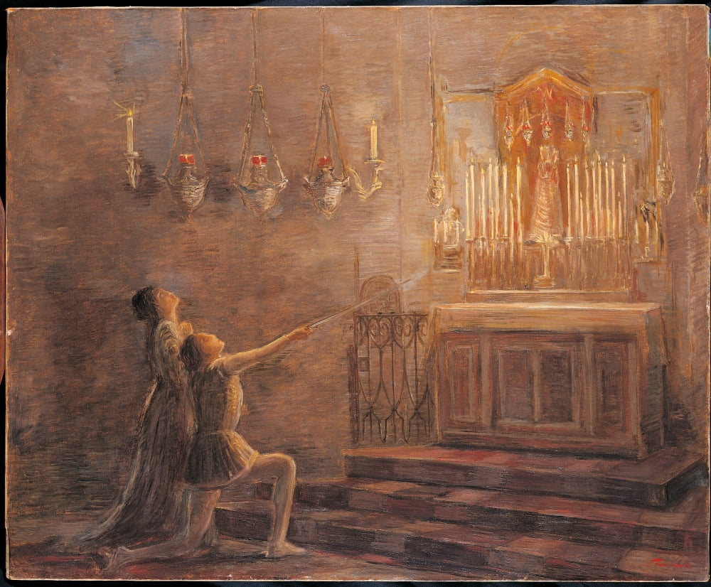 Parisina Ugo And Parisina In The Pavilion In Loreto (The Offering Of The Sword) Canvas Art -  (24 x 18)